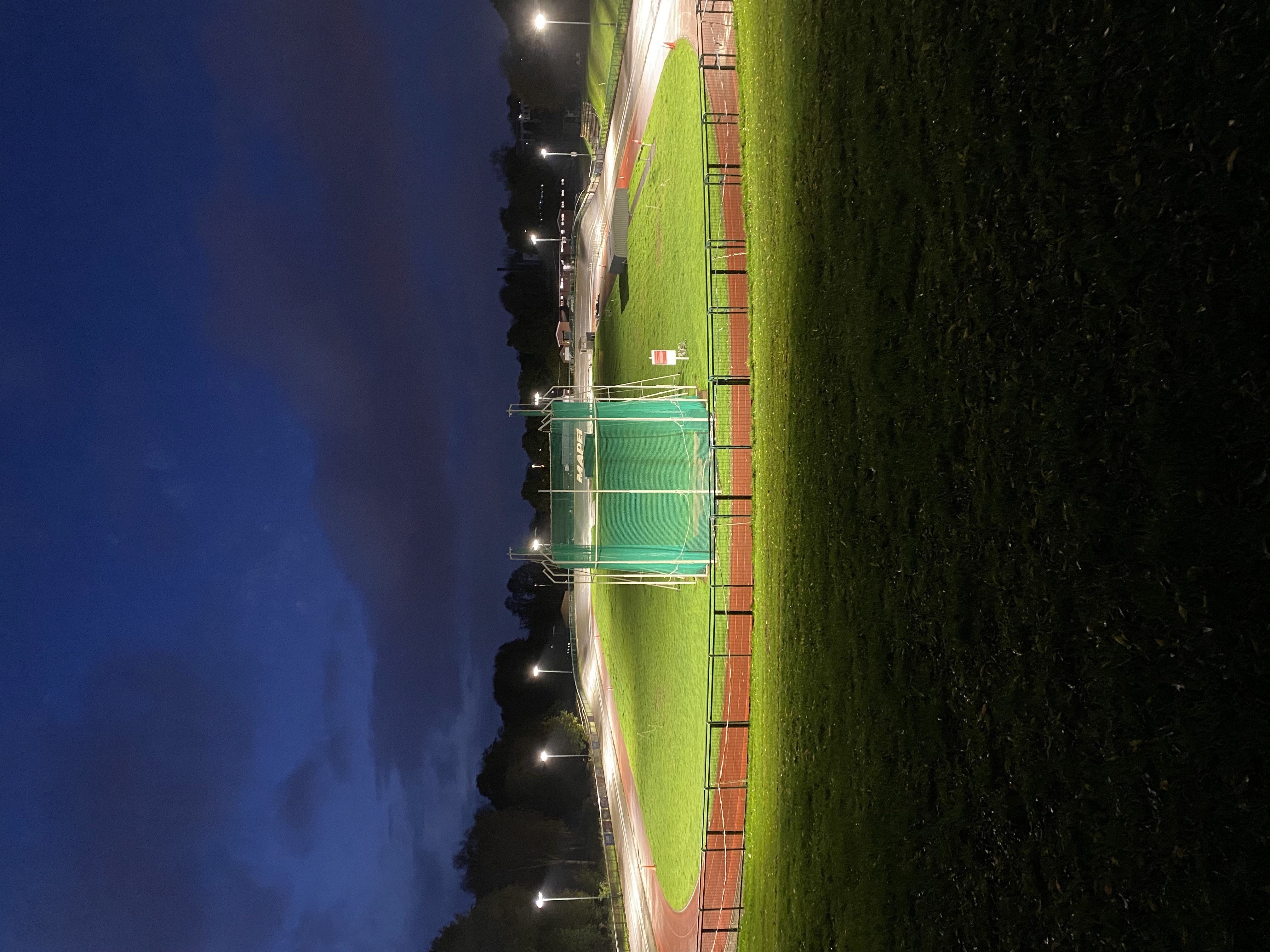Halesowen Athletic and Cycling Club track under floodlights